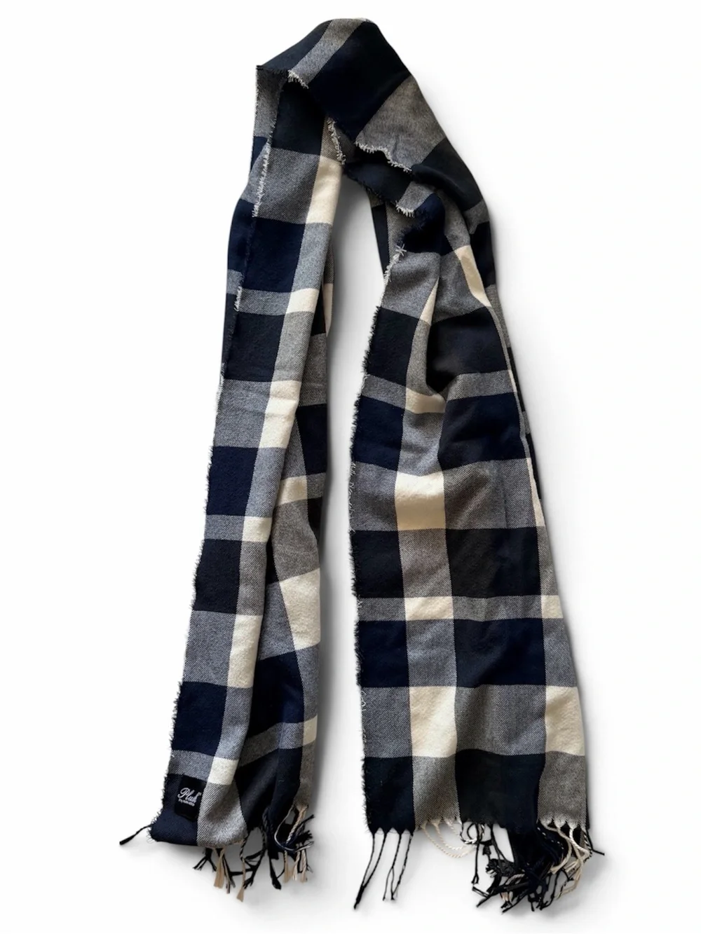 Plush Apparel Ultra Soft Plaid Scarf Navy/Cream